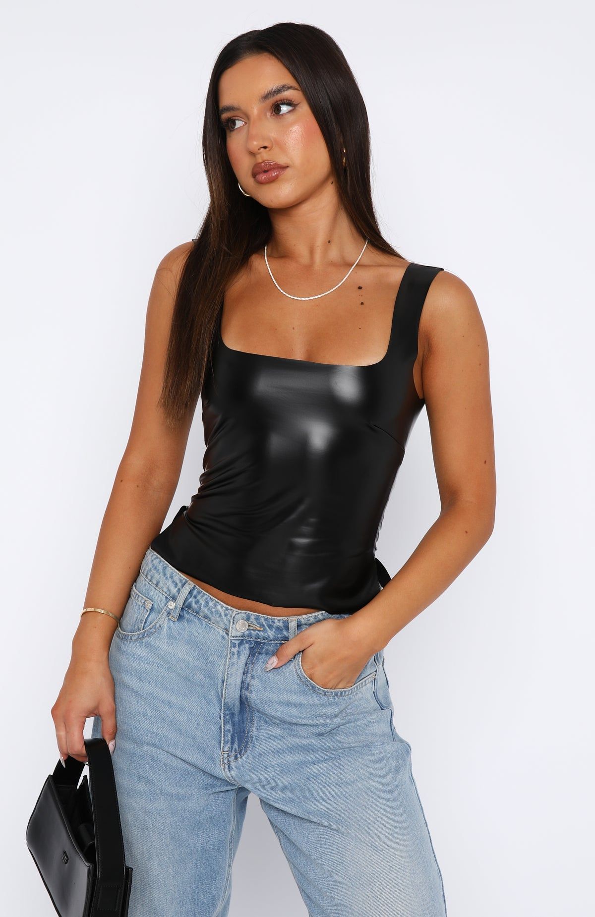 Unbothered By You Crop Black sold by White Fox Boutique product image thumbnail 2