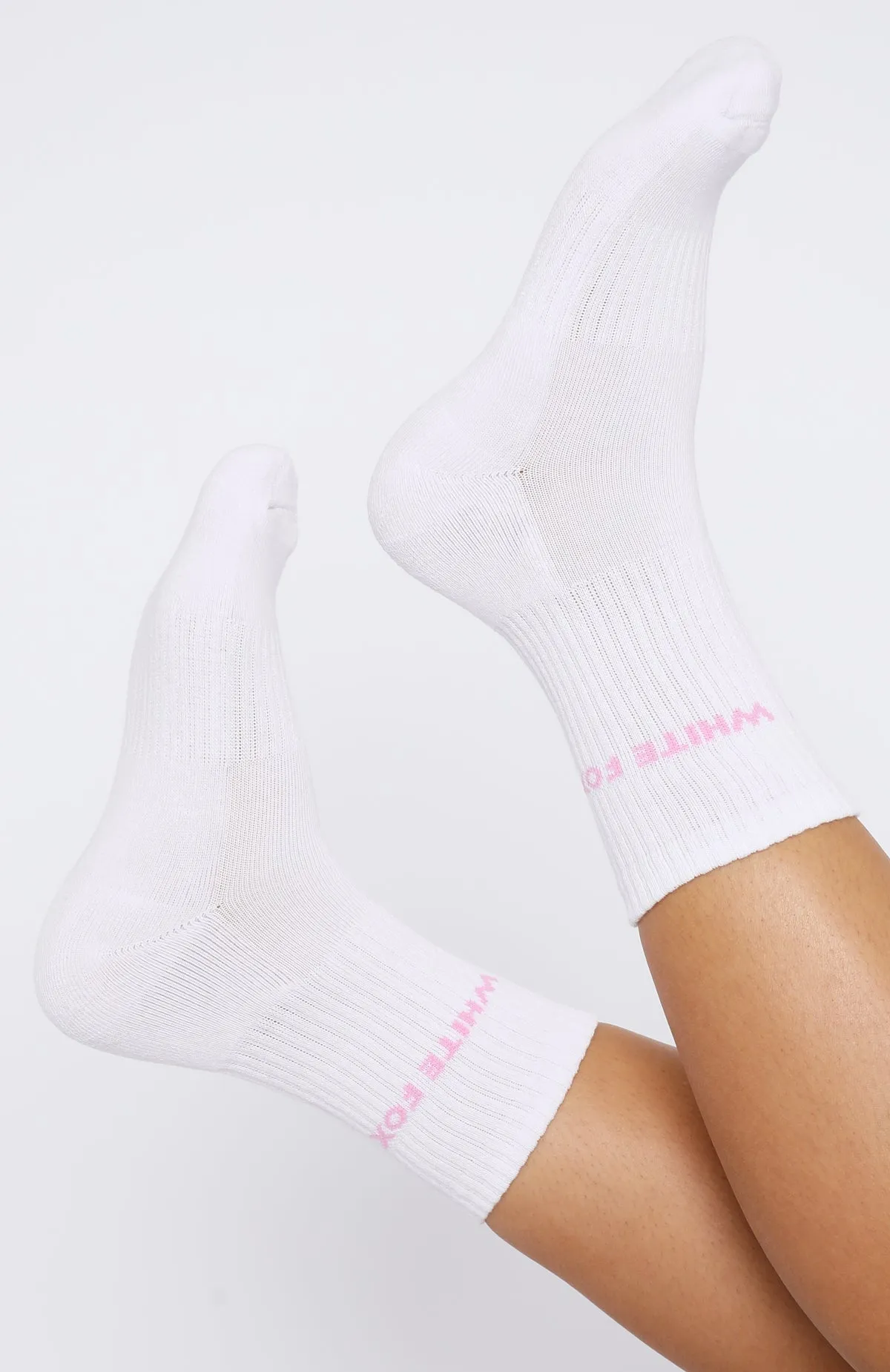 All For It Socks White/Pink sold by White Fox Boutique product image thumbnail 2