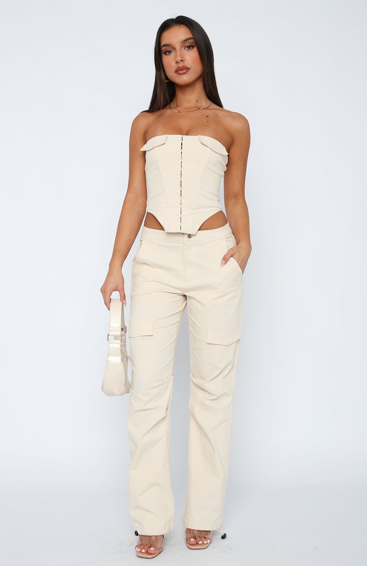 Living Easy Pants Cream sold by White Fox Boutique product image thumbnail 2