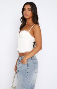 Taking It Slow Bustier White sold by White Fox Boutique