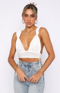 Undercover Model Crop White sold by White Fox Boutique