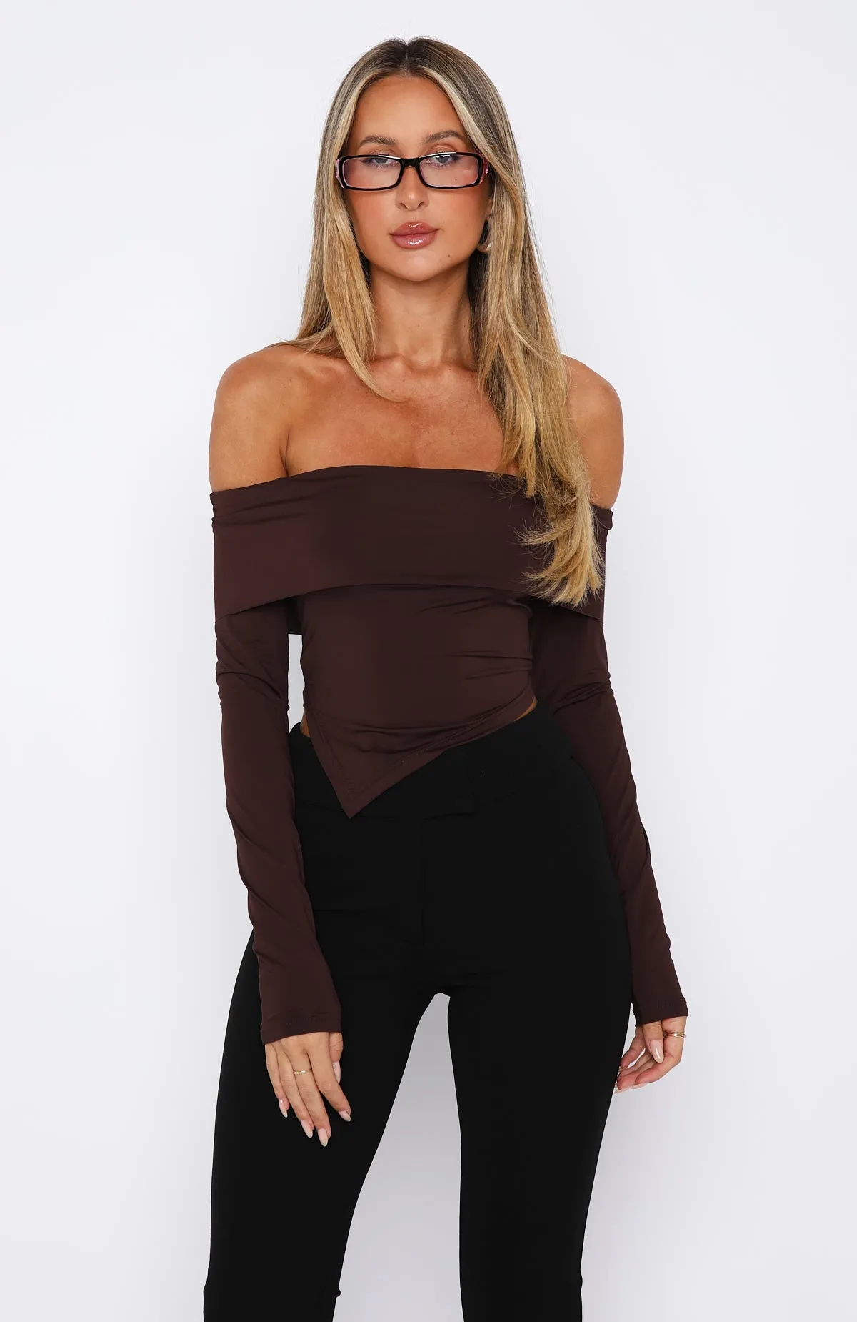 Memories Stay Long Sleeve Top Chocolate sold by White Fox Boutique product image thumbnail 2