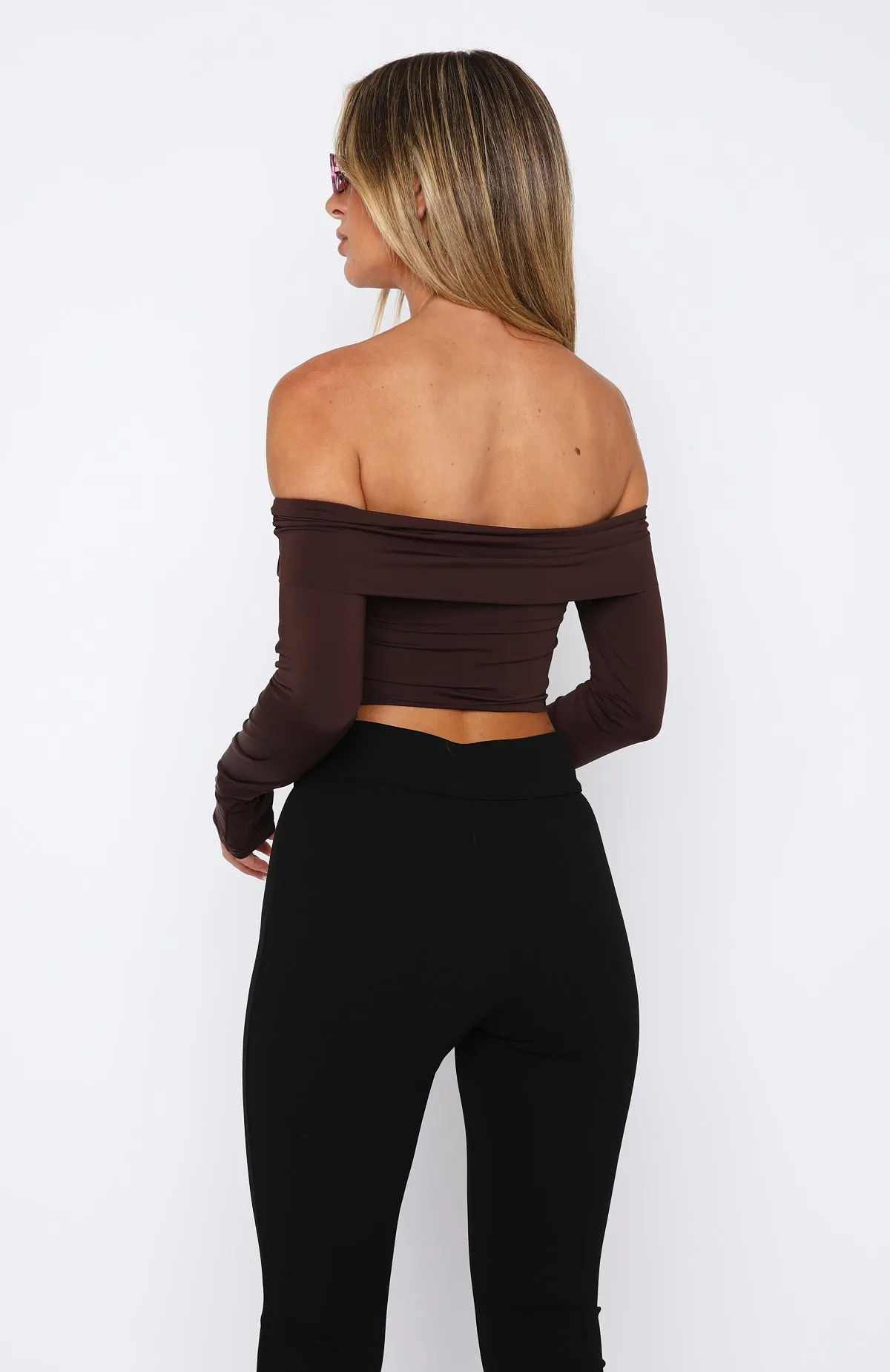 Memories Stay Long Sleeve Top Chocolate sold by White Fox Boutique product image thumbnail 4