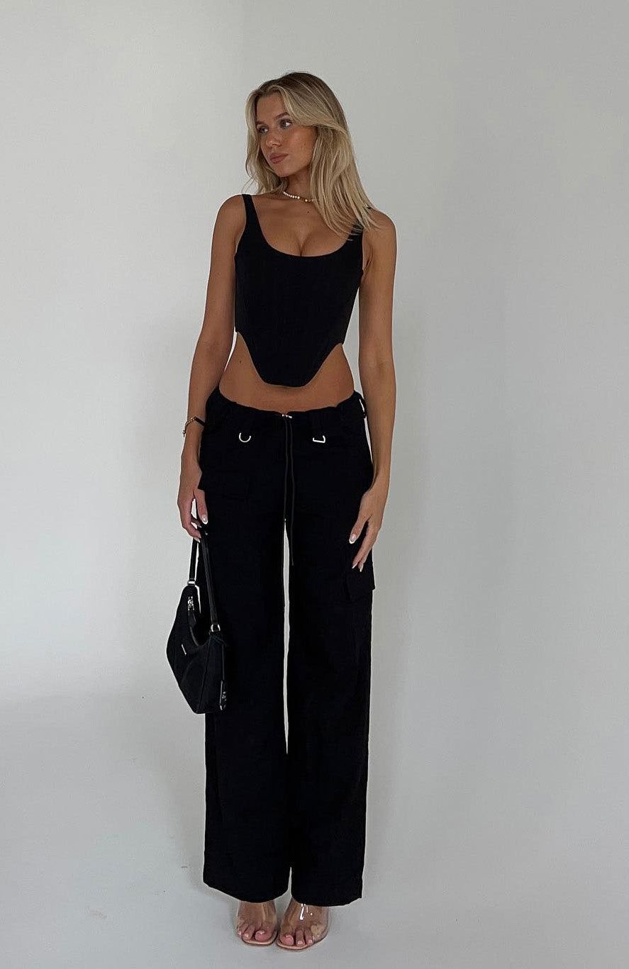 Headsprung Pants Black sold by White Fox Boutique