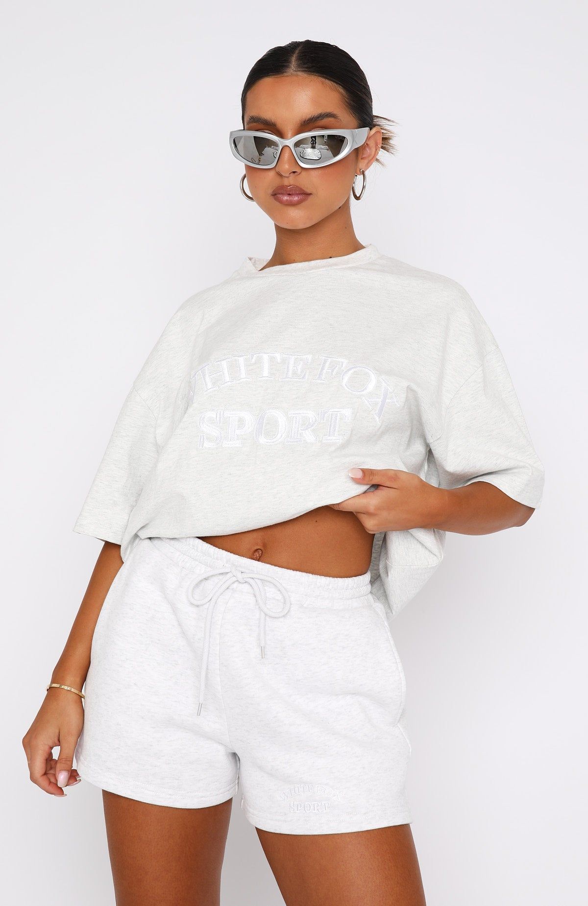 Sports Edition Oversized Tee Grey Marle sold by White Fox Boutique product image thumbnail 2