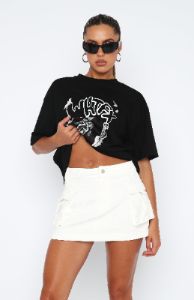 Style Staple Cargo Mini Skirt Off White sold by White Fox Boutique