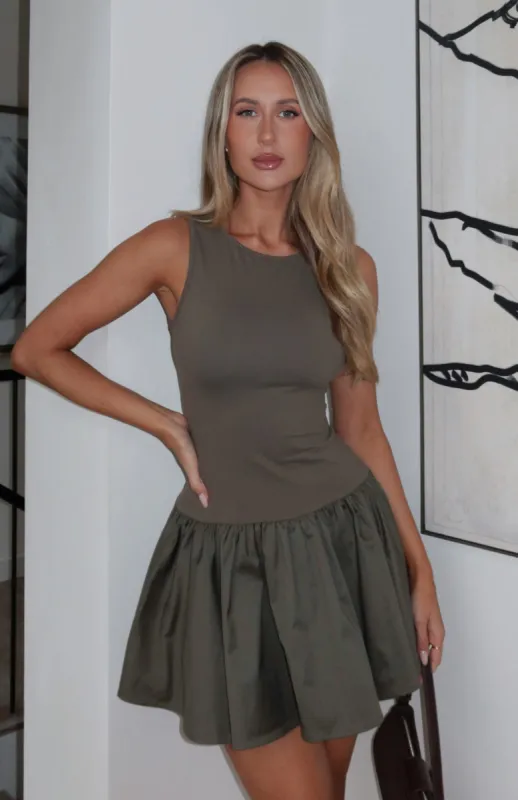 Bring Them To Me Mini Dress Khaki sold by White Fox Boutique