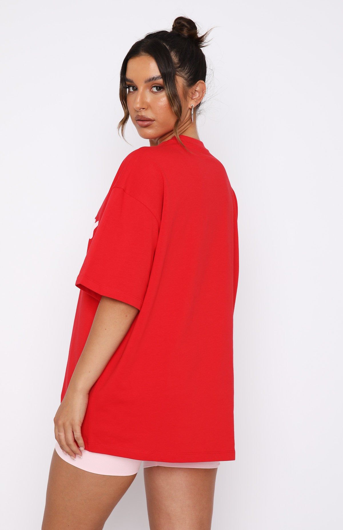 Offstage Oversized Tee Cherry sold by White Fox Boutique product image thumbnail 4