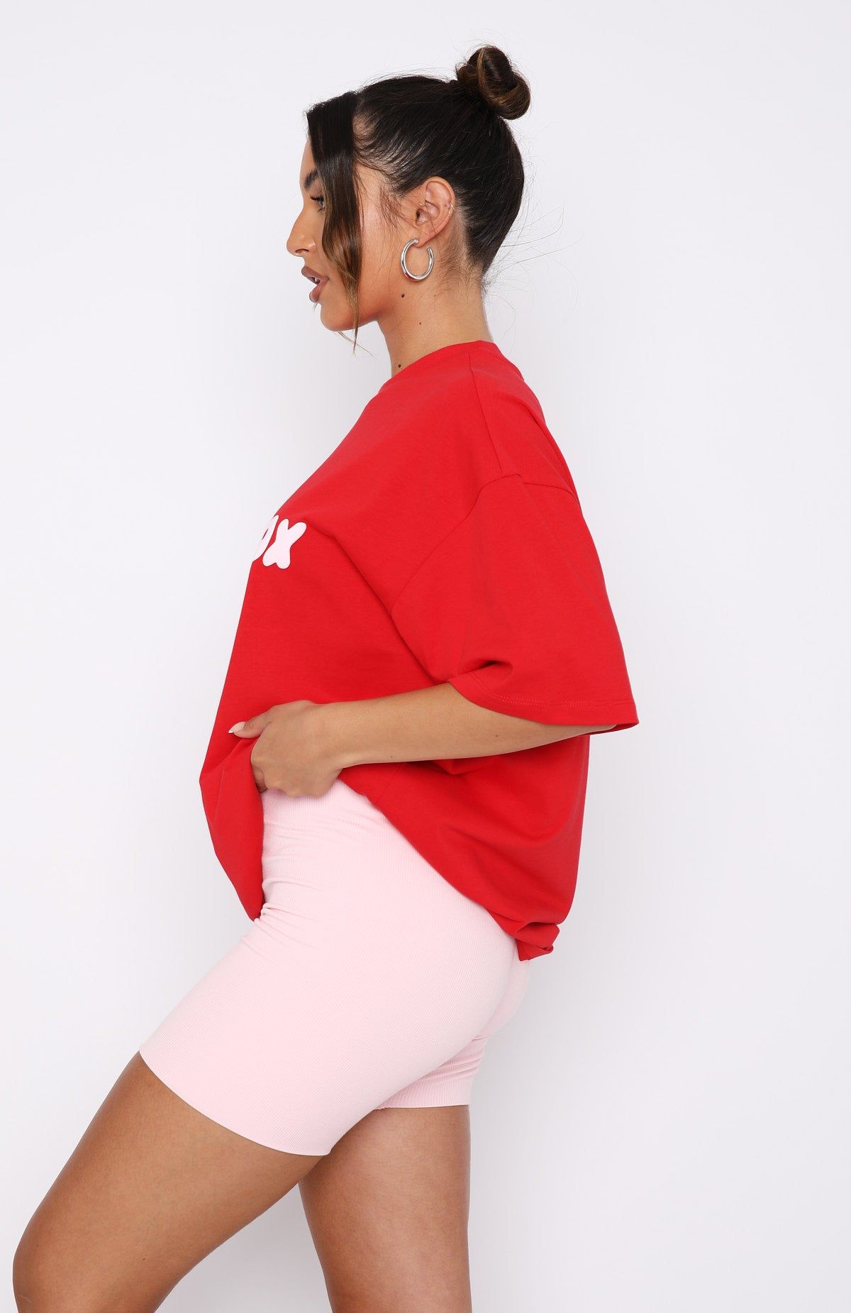 Offstage Oversized Tee Cherry sold by White Fox Boutique product image thumbnail 3