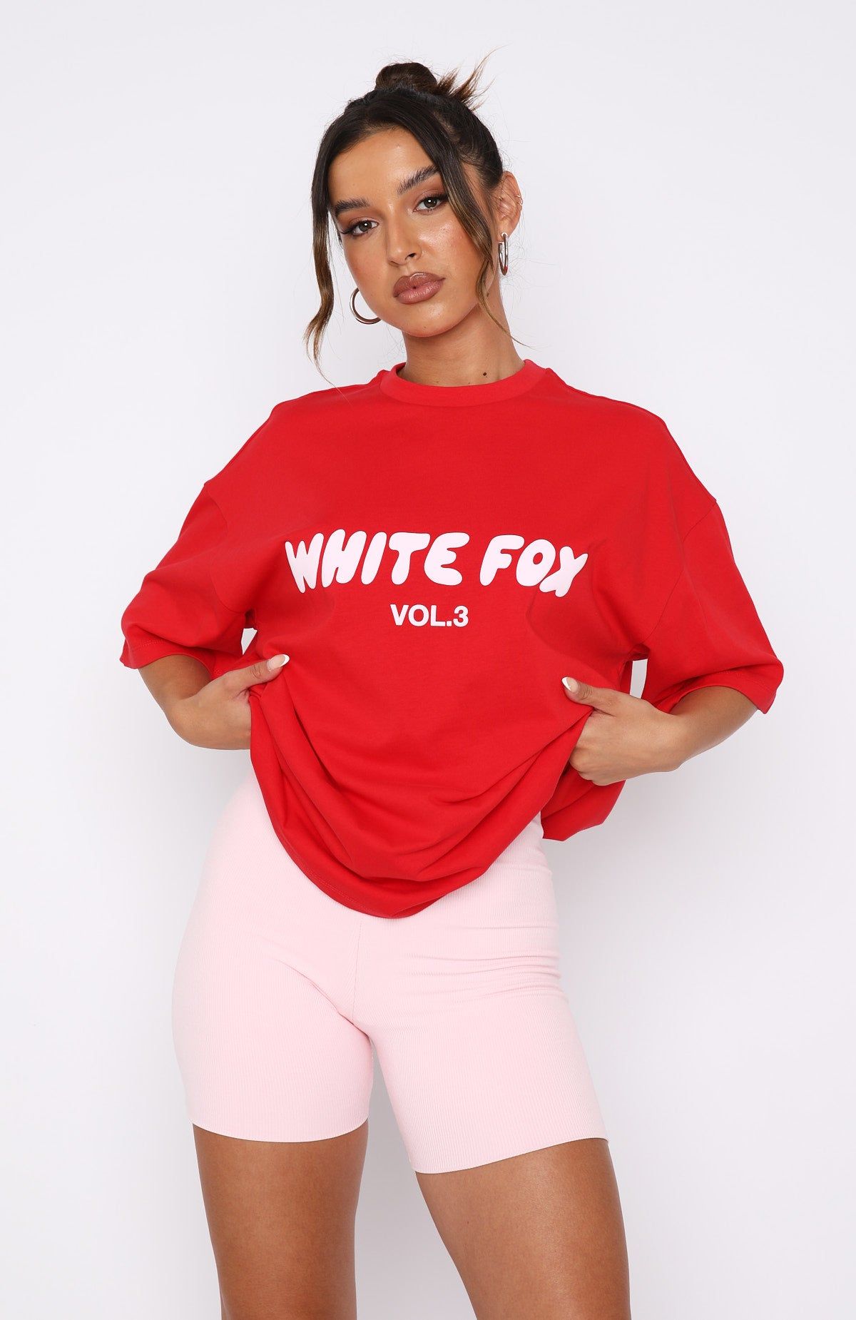 Offstage Oversized Tee Cherry sold by White Fox Boutique product image thumbnail 2