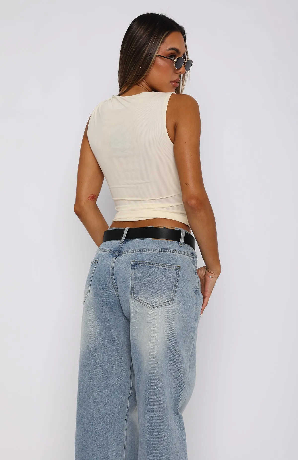 Don't Recognise You Mesh Top Cream sold by White Fox Boutique product image thumbnail 4