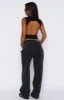 Bring The Style Low Rise Wide Leg Jeans Black Acid Wash sold by White Fox Boutique