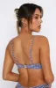 Beachside Bikini Top Blue Gingham sold by White Fox Boutique