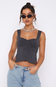 Taking Off Top Charcoal sold by White Fox Boutique
