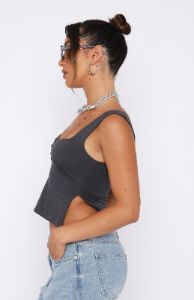 Taking Off Top Charcoal sold by White Fox Boutique