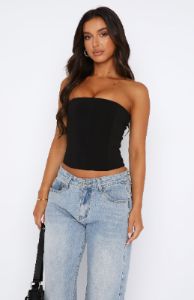 Feeling Blessed Bustier Black sold by White Fox Boutique