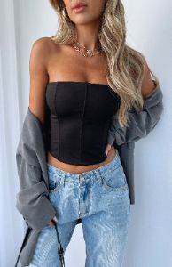Feeling Blessed Bustier Black sold by White Fox Boutique