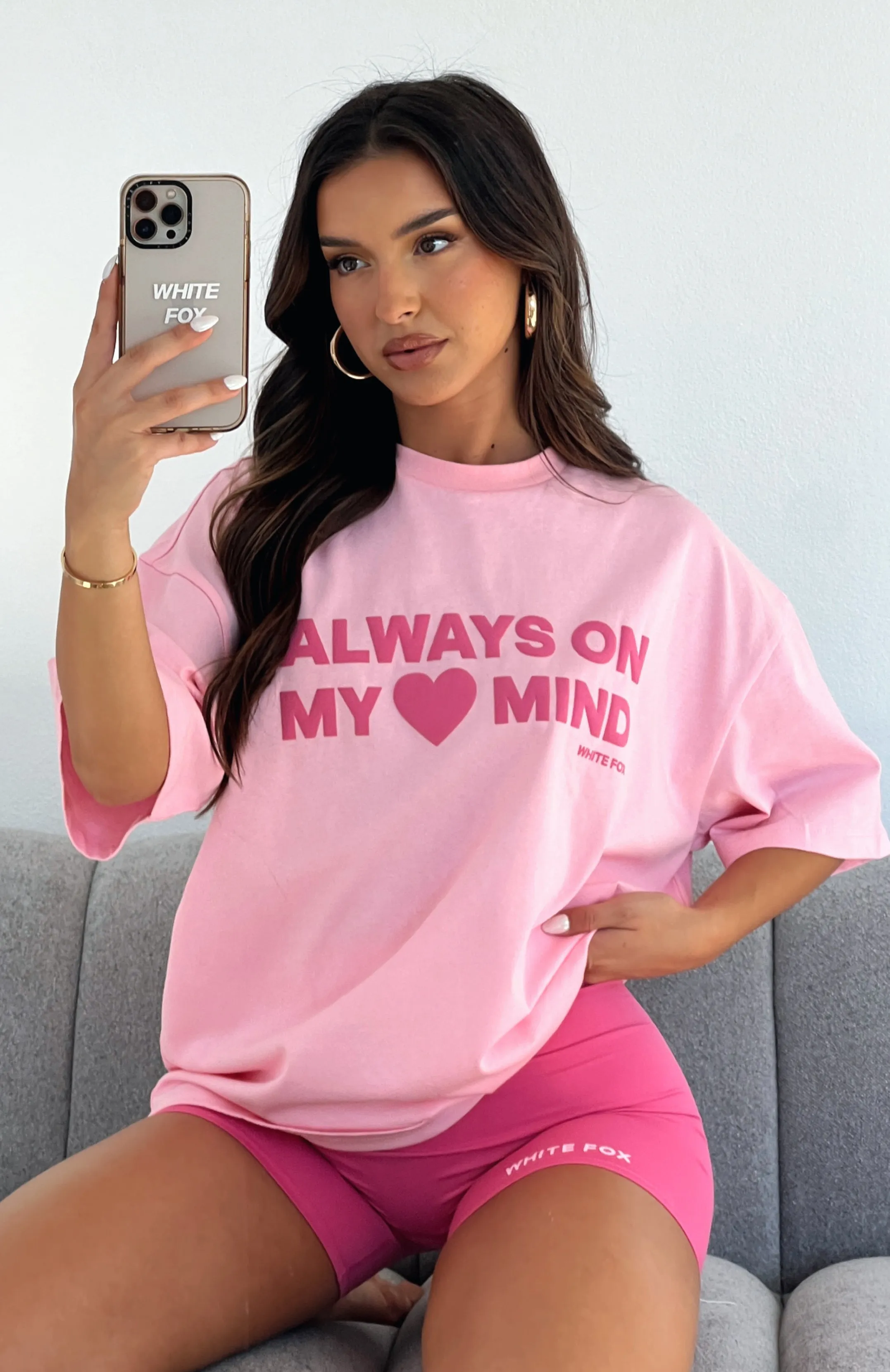 You're Always On My Mind Oversized Tee Pink sold by White Fox Boutique