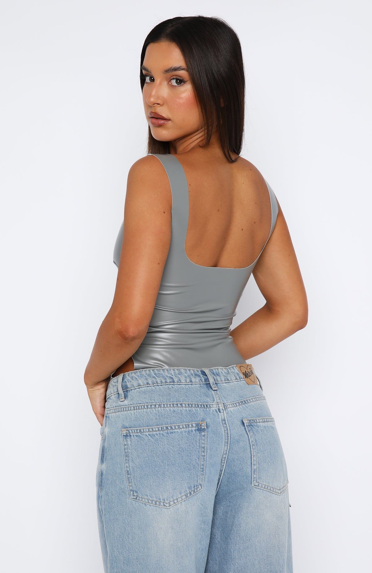 Unbothered By You Crop Grey sold by White Fox Boutique product image thumbnail 4