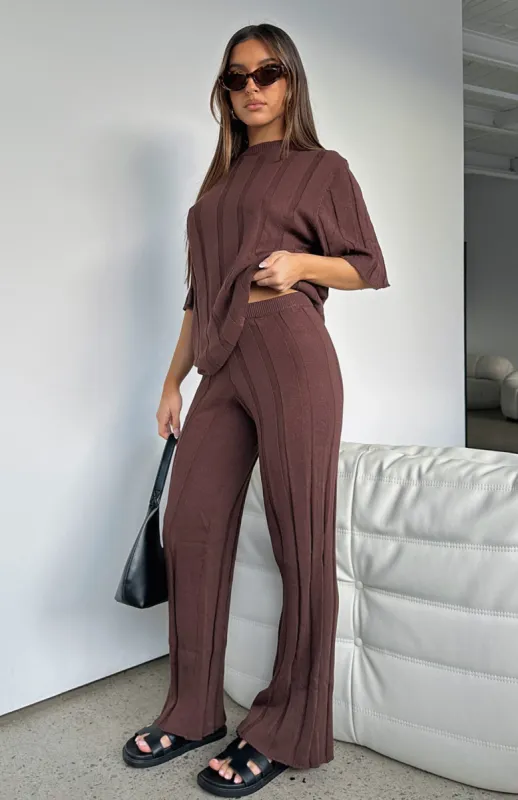 Stick To It Pants Chocolate sold by White Fox Boutique