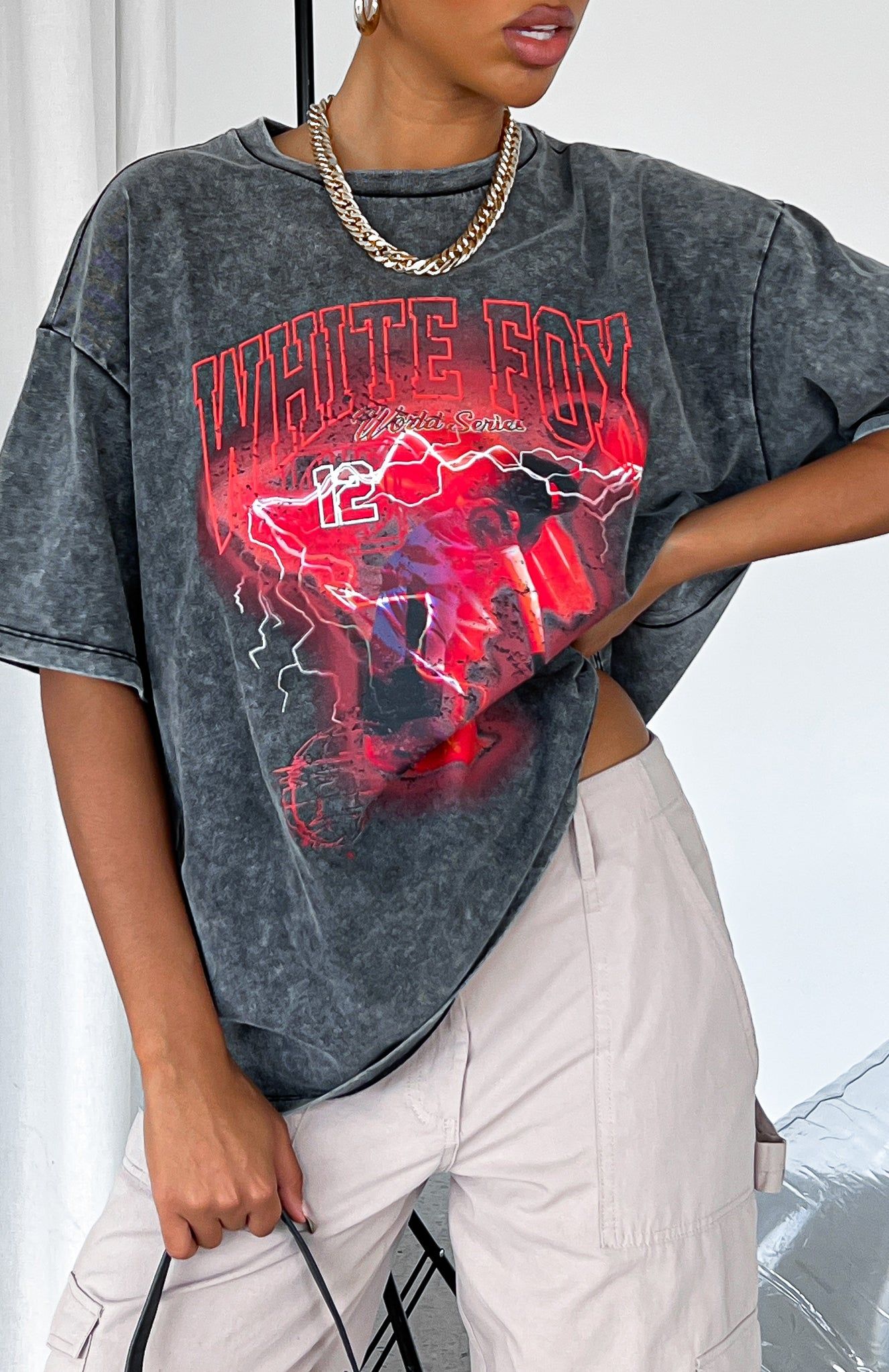 Big Moves Oversized Tee Black Acid Wash sold by White Fox Boutique product image thumbnail 5