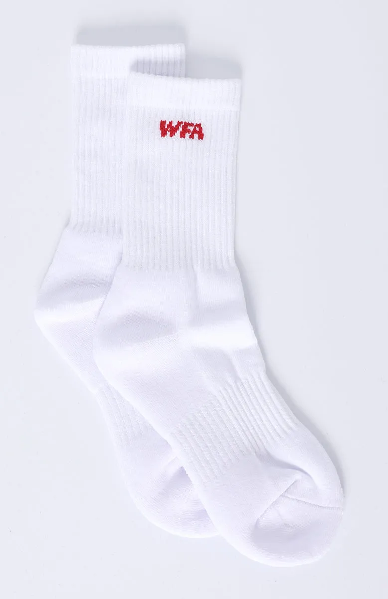 WFA Socks White/Red sold by White Fox Boutique product image thumbnail 2