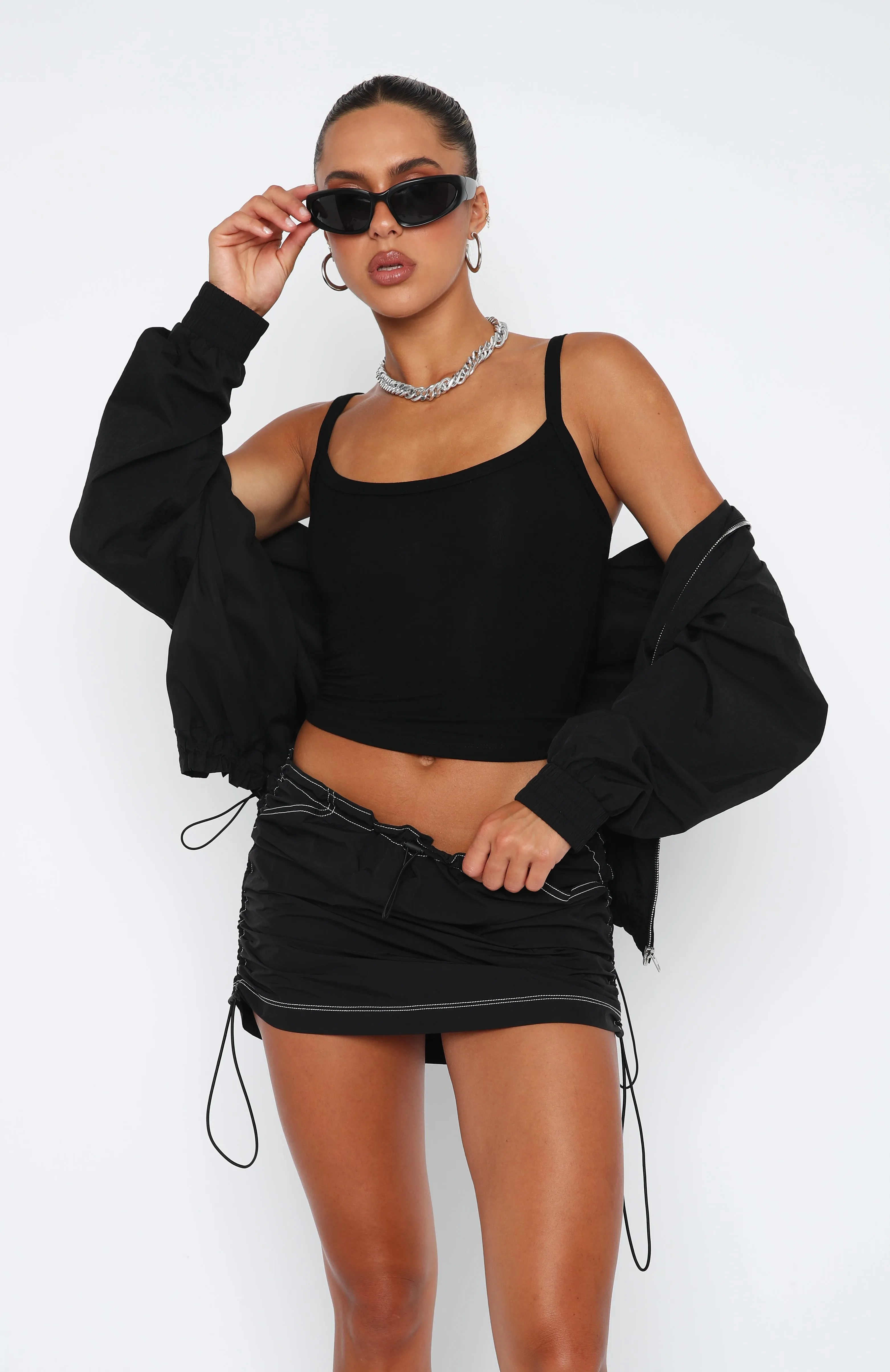 Head In The Game Cargo Mini Skirt Black sold by White Fox Boutique product image thumbnail 2