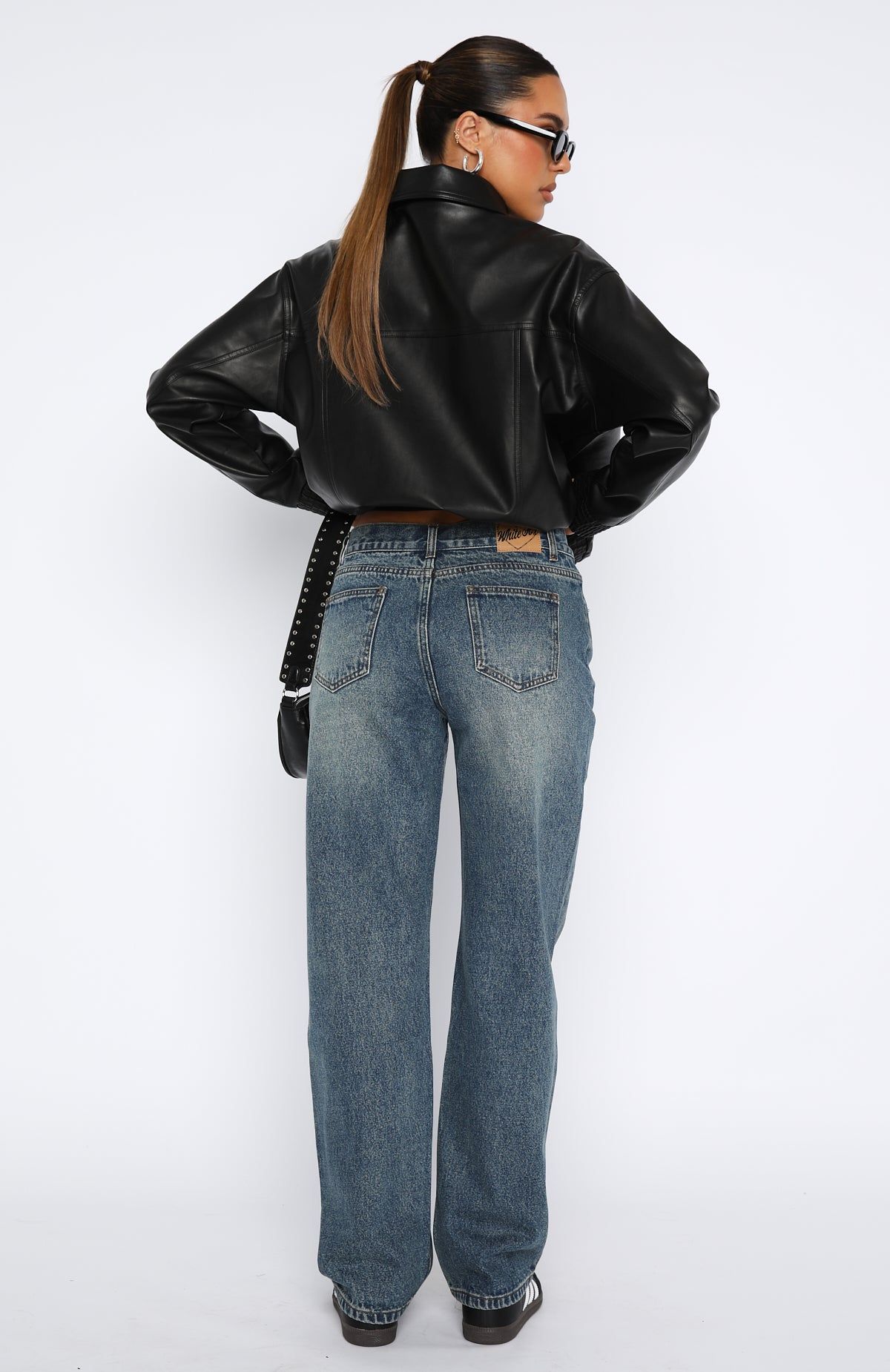 What You Don't See Low Rise Straight Leg Jeans Brown Blue Acid Wash sold by White Fox Boutique product image thumbnail 4