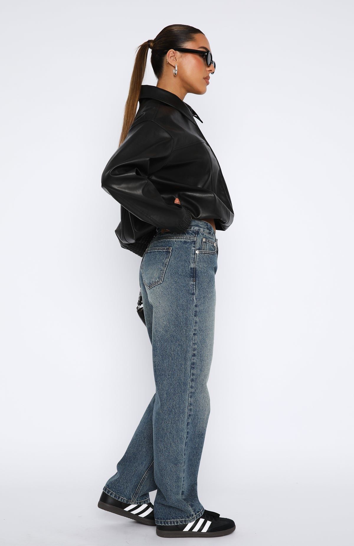 What You Don't See Low Rise Straight Leg Jeans Brown Blue Acid Wash sold by White Fox Boutique product image thumbnail 3