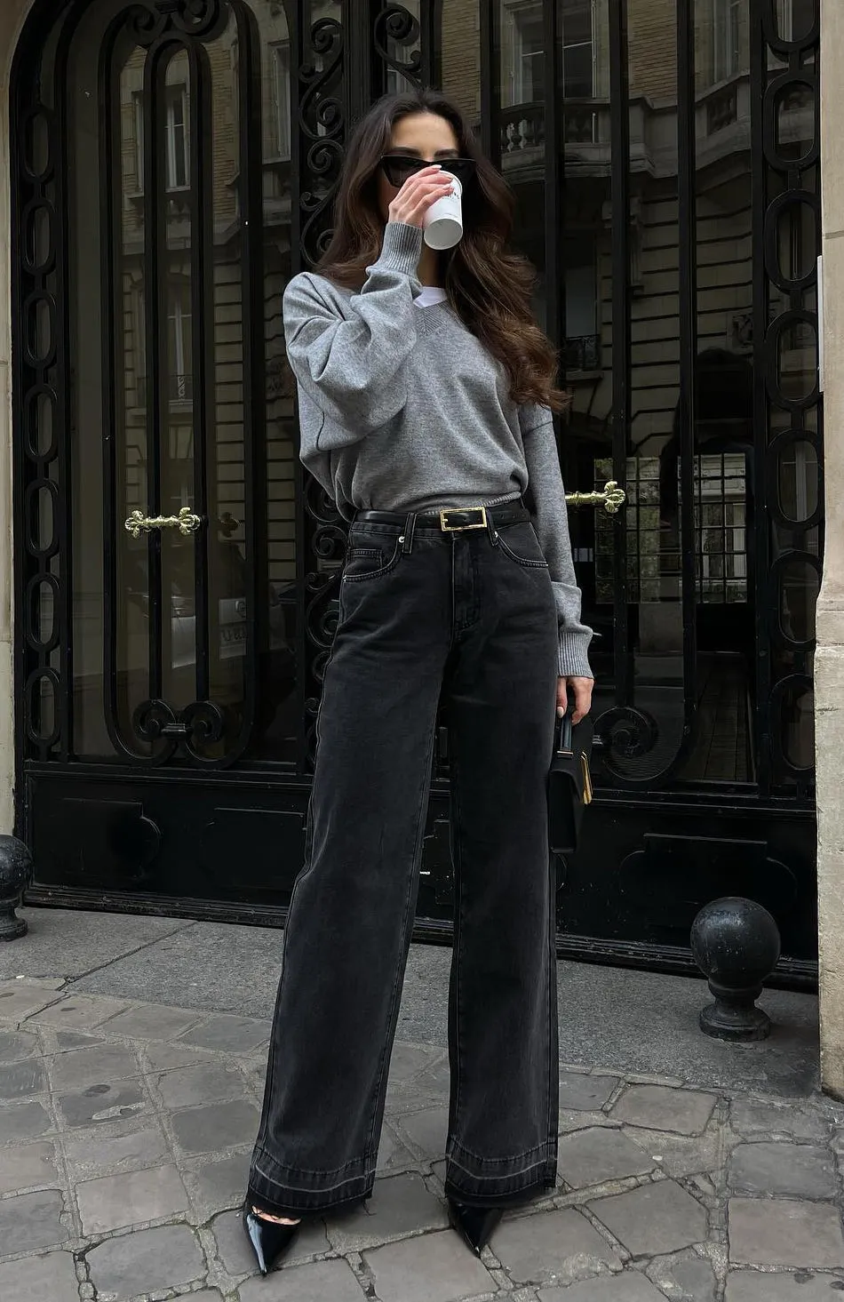 【BAON】Menmid Washing Black Blue Wide Pants Maden Retro Denim Wash Baggy Men's Jeans Wide Leg Tapered