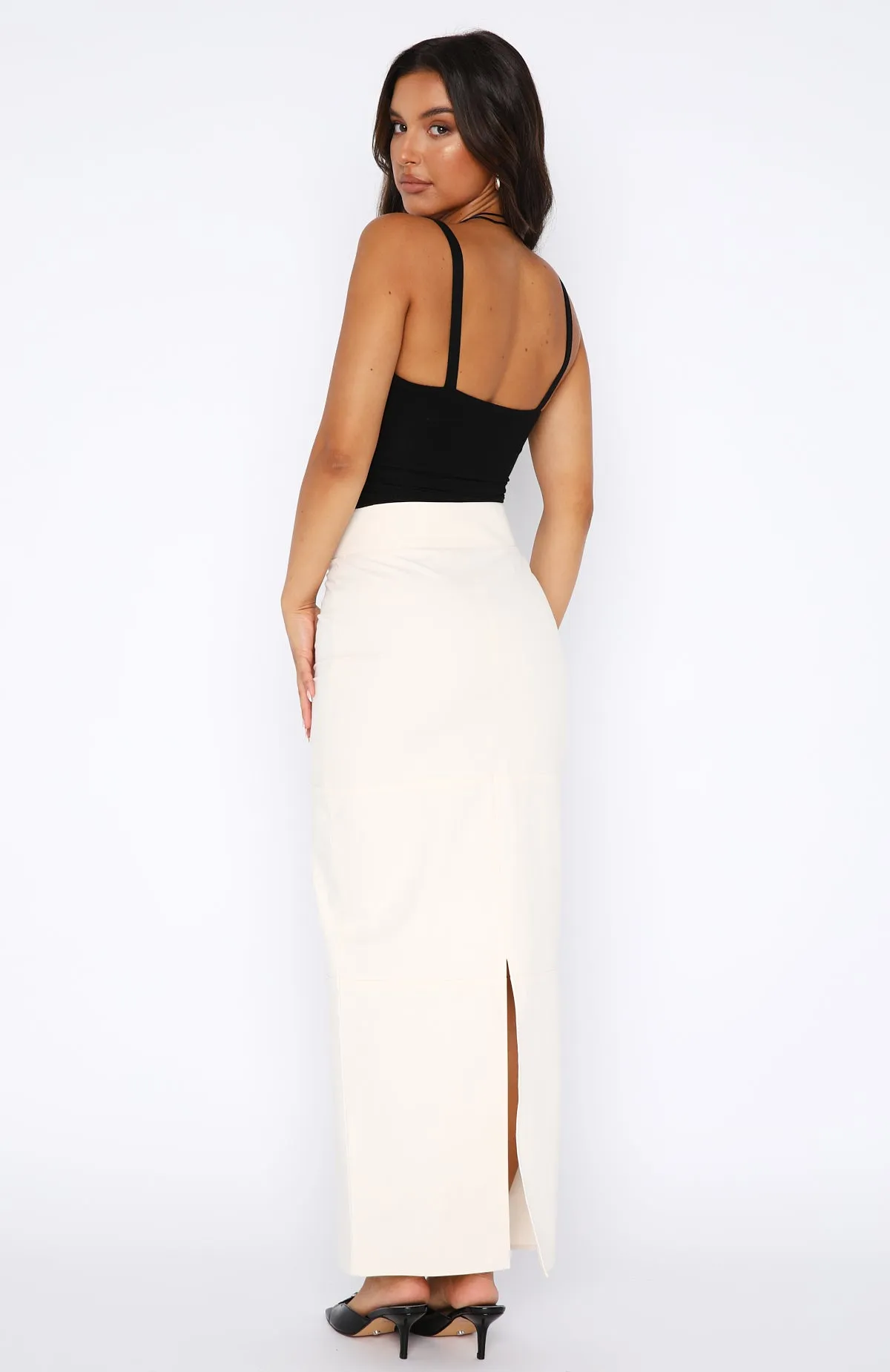 Forever Love Maxi Skirt Cream sold by White Fox Boutique product image thumbnail 4