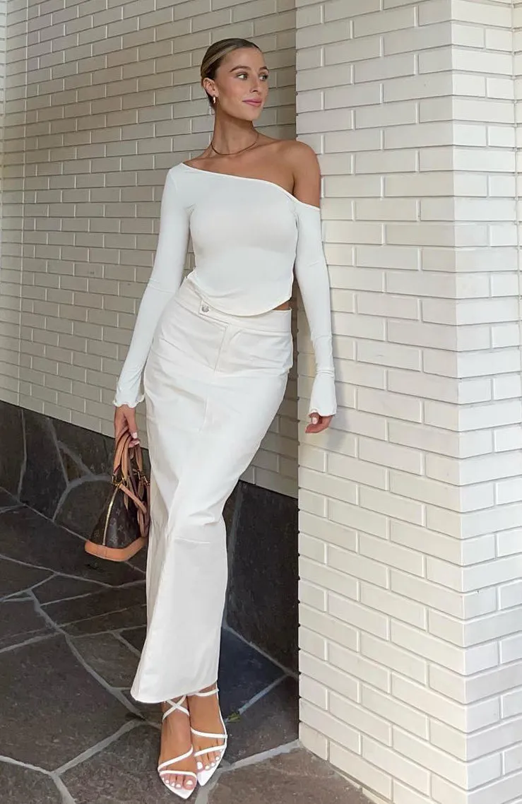 Forever Love Maxi Skirt Cream sold by White Fox Boutique