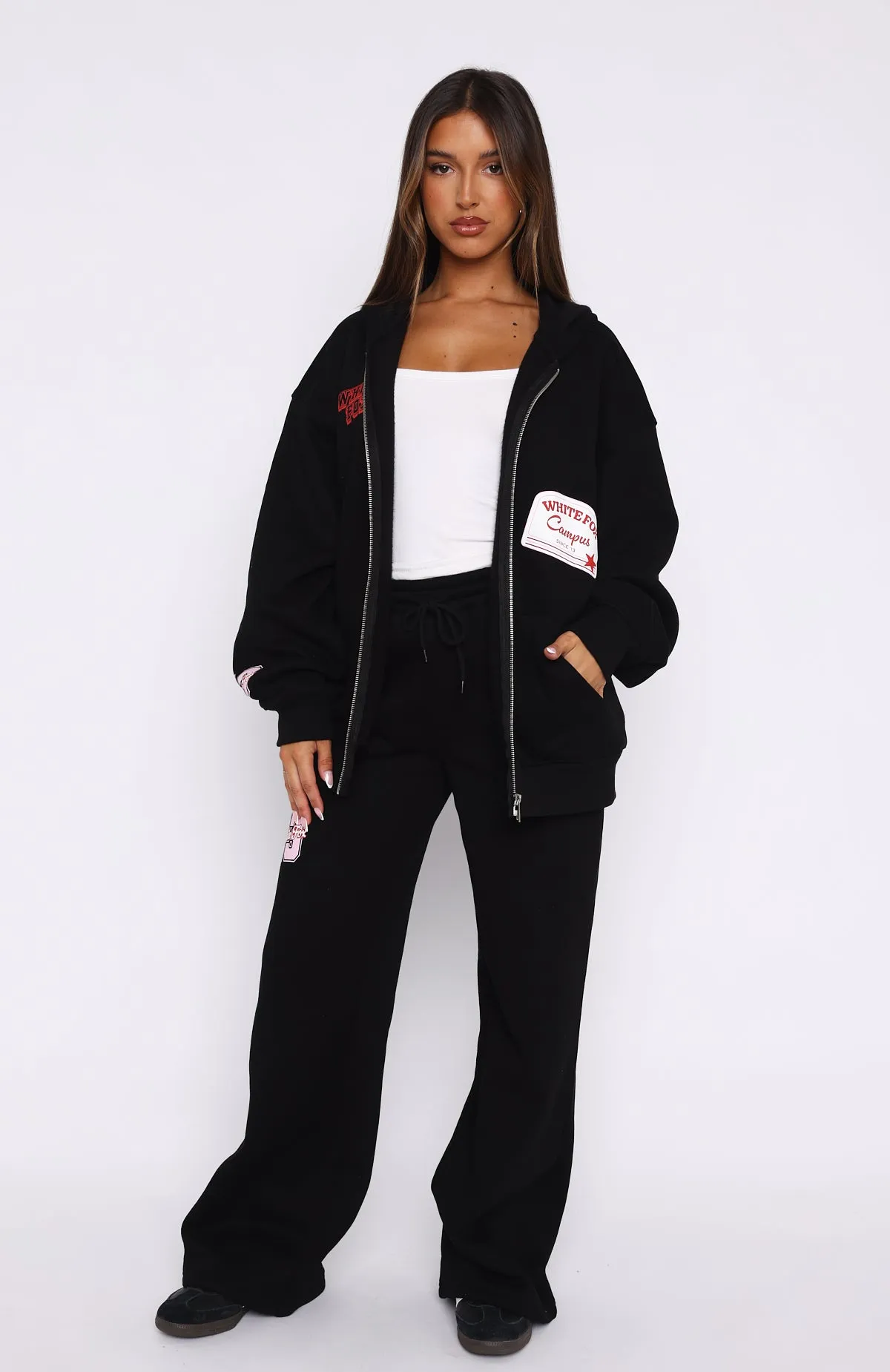 Save My Number Wide Leg Sweatpants Black sold by White Fox Boutique product image thumbnail 2