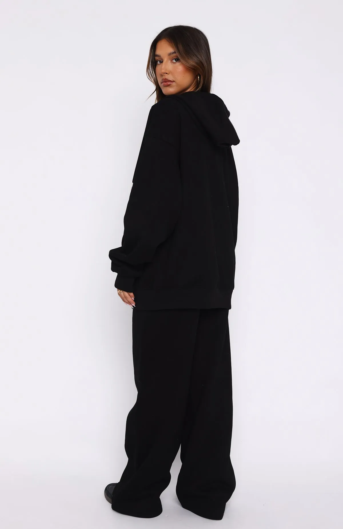 Save My Number Wide Leg Sweatpants Black sold by White Fox Boutique product image thumbnail 4