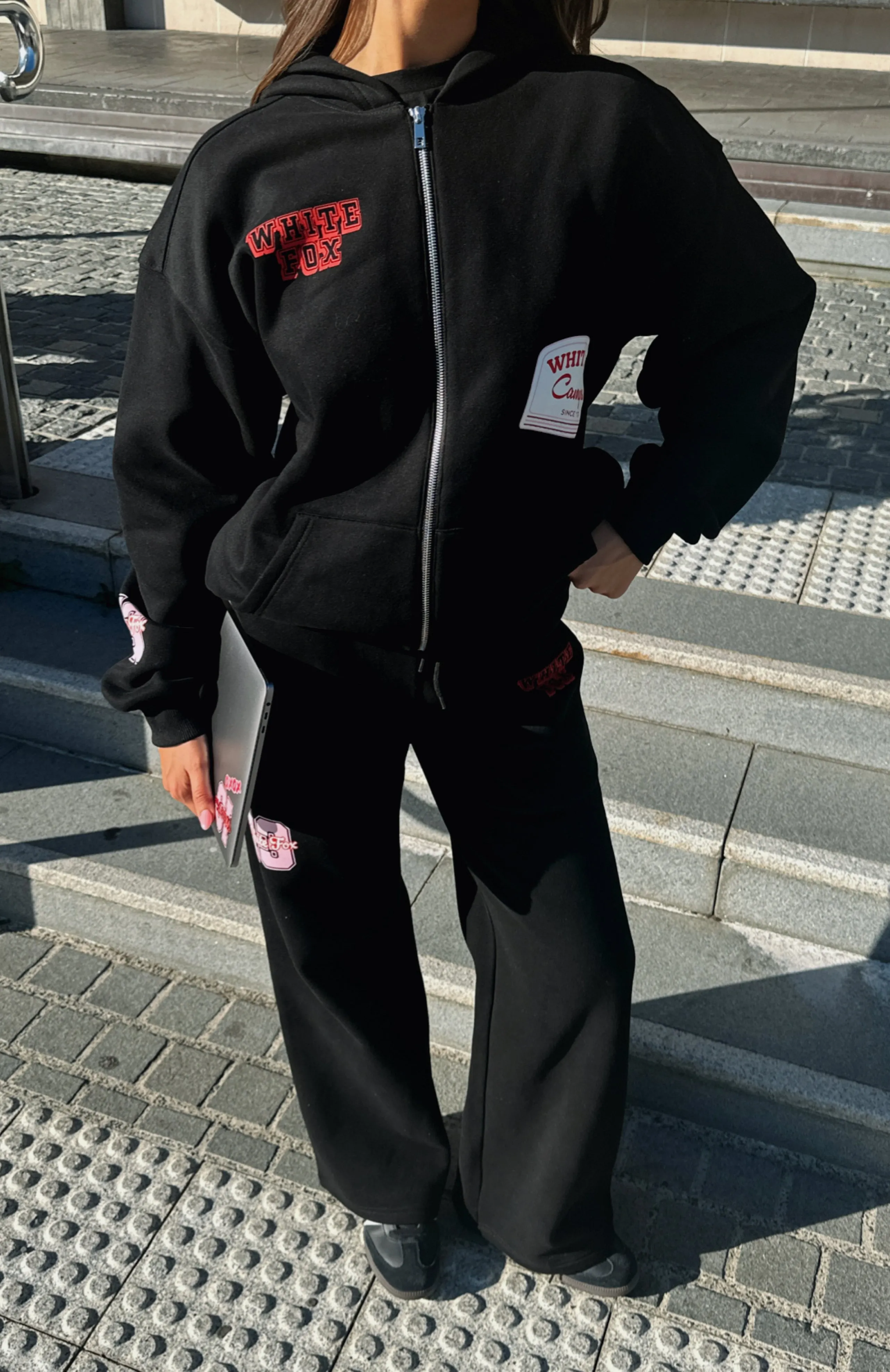 Save My Number Wide Leg Sweatpants Black sold by White Fox Boutique