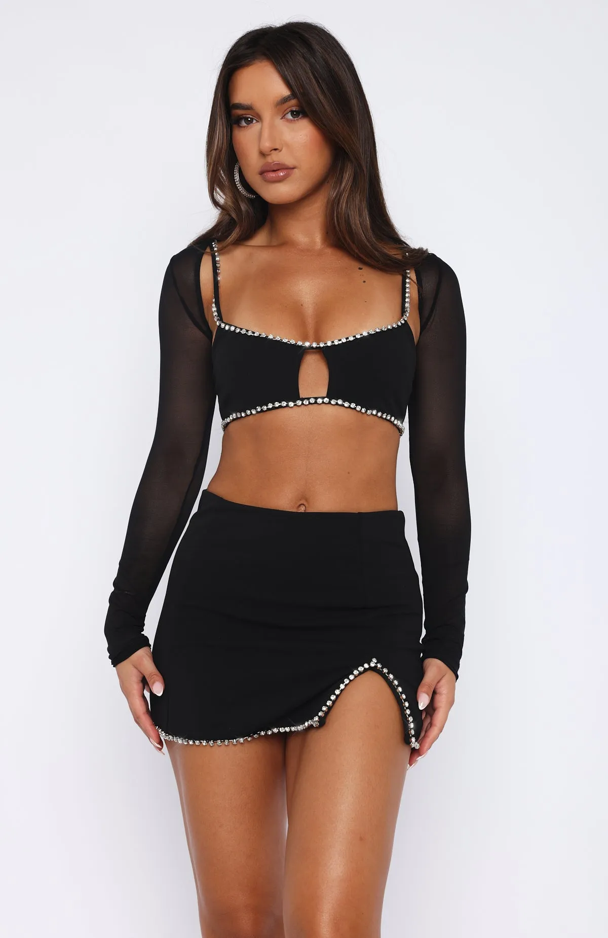 Waiting For Tonight Mini Skirt Black sold by White Fox Boutique product image thumbnail 2