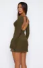 Excuse Me Miss Long Sleeve Mini Dress Olive sold by White Fox Boutique