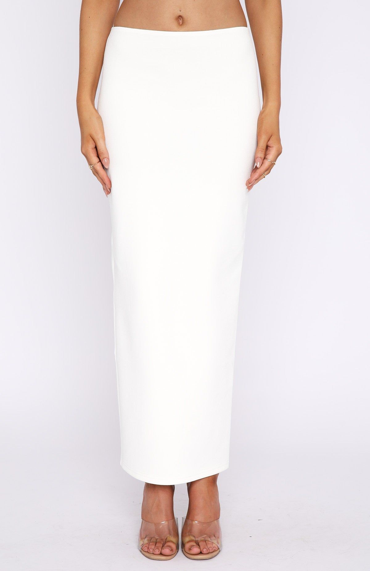 Fight The Feeling Maxi Skirt White sold by White Fox Boutique product image thumbnail 2