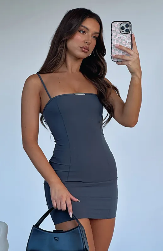 Nobody Compare Mini Dress Charcoal sold by White Fox Boutique