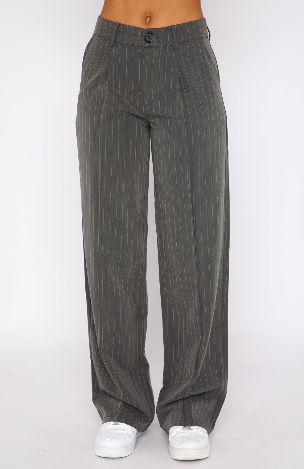 Busy Schedule Pants Grey Stripe sold by White Fox Boutique product image thumbnail 2
