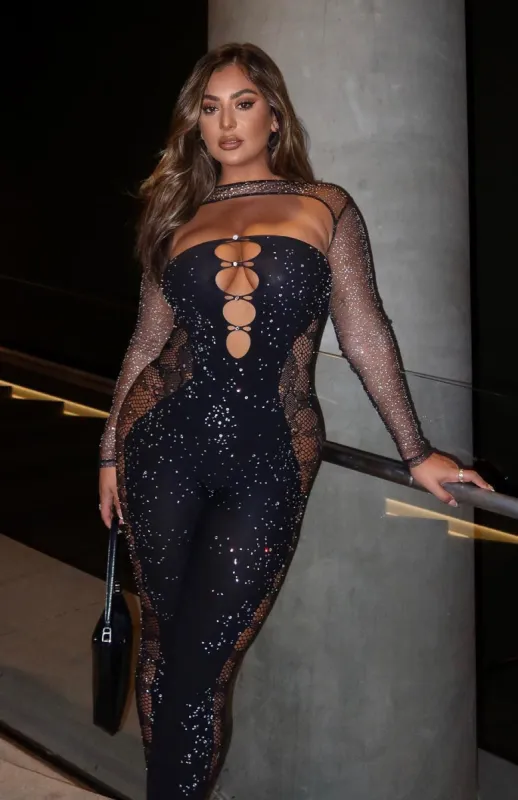 Out Of This World Jumpsuit Black sold by White Fox Boutique