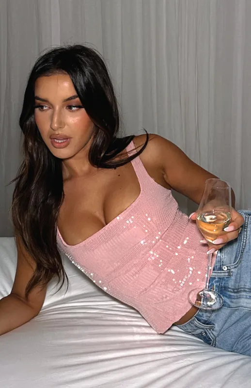 Can't Explain It Sequin Bustier Pink sold by White Fox Boutique