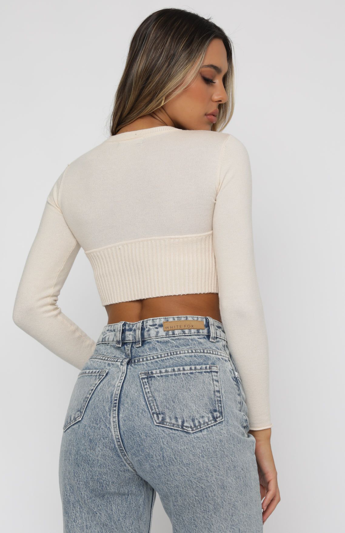 Take Me Higher Long Sleeve Crop Beige sold by White Fox Boutique product image thumbnail 4