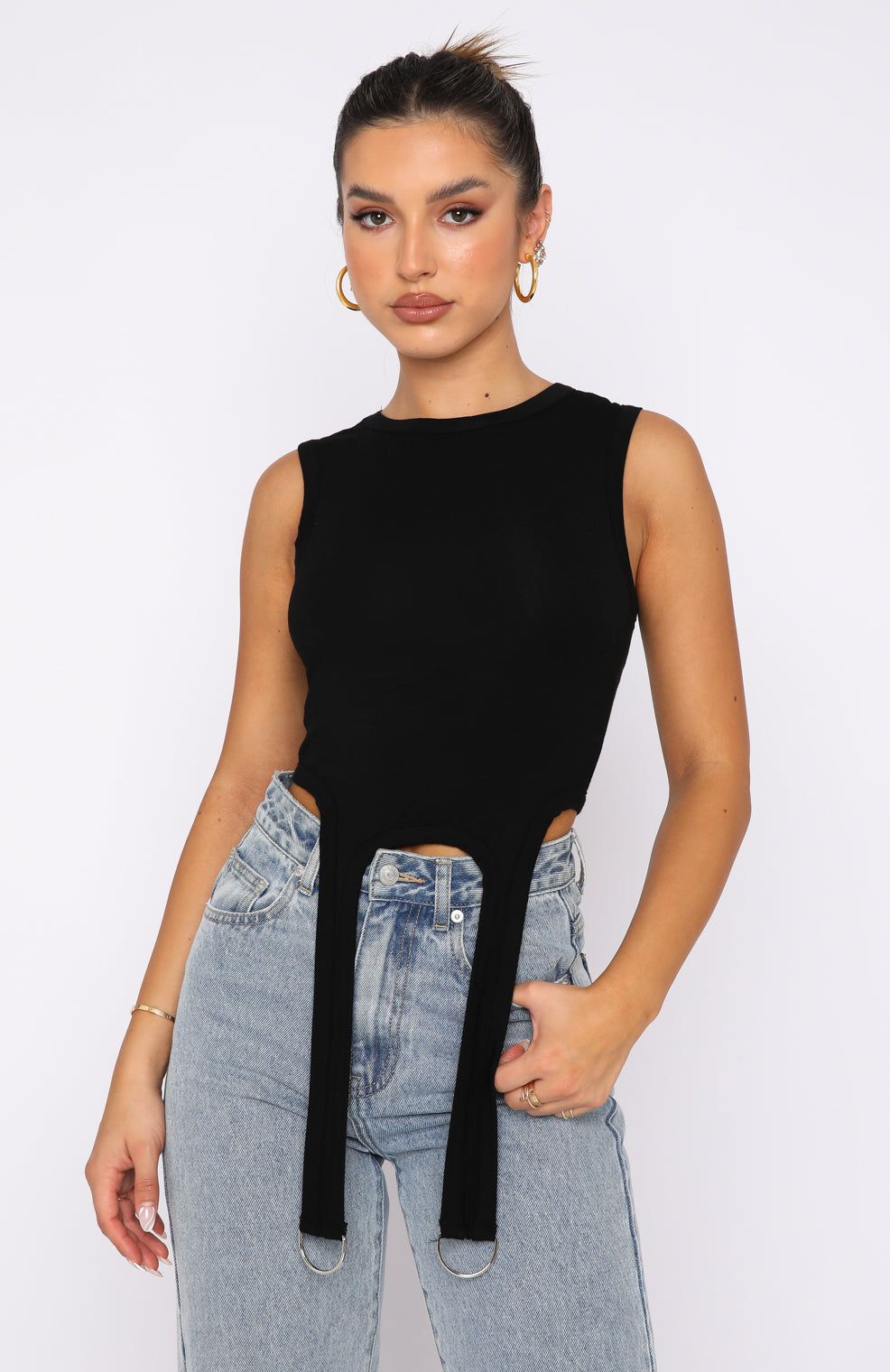 Watching Out For You Crop Black sold by White Fox Boutique product image thumbnail 2