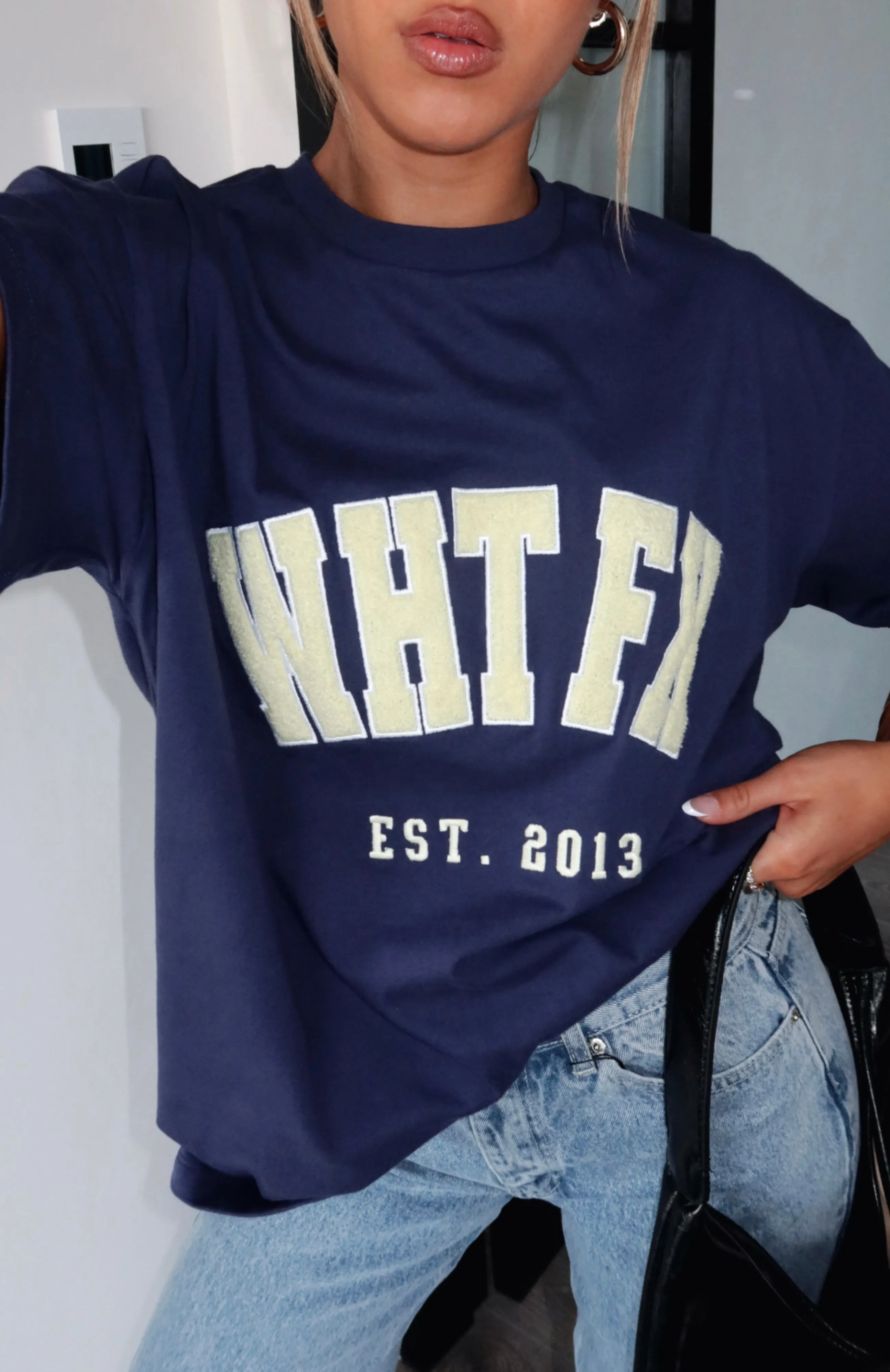 Give It Away Oversized Tee Navy sold by White Fox Boutique