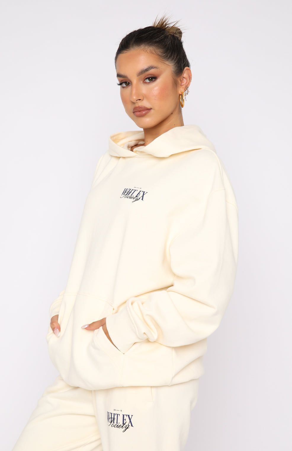 Classic Hoodie Cream sold by White Fox Boutique product image thumbnail 3