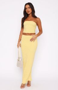 Home Run Maxi Skirt Lemon sold by White Fox Boutique