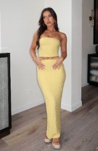 Home Run Maxi Skirt Lemon sold by White Fox Boutique