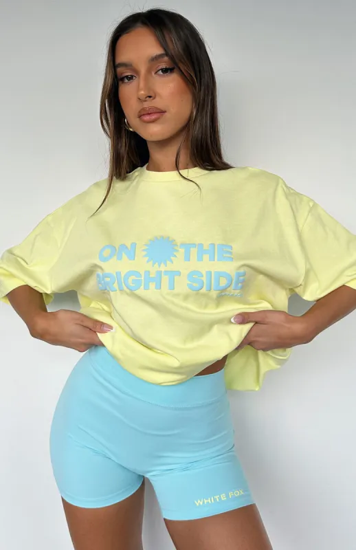 Look On The Bright Side Oversized Tee Lemon made by White Fox Boutique