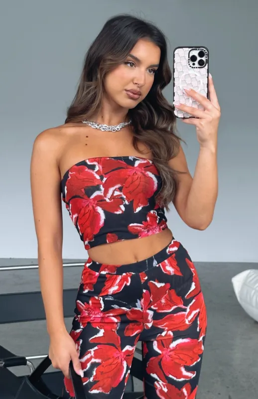 Take Notice Strapless Crop Black Wildflower sold by White Fox Boutique